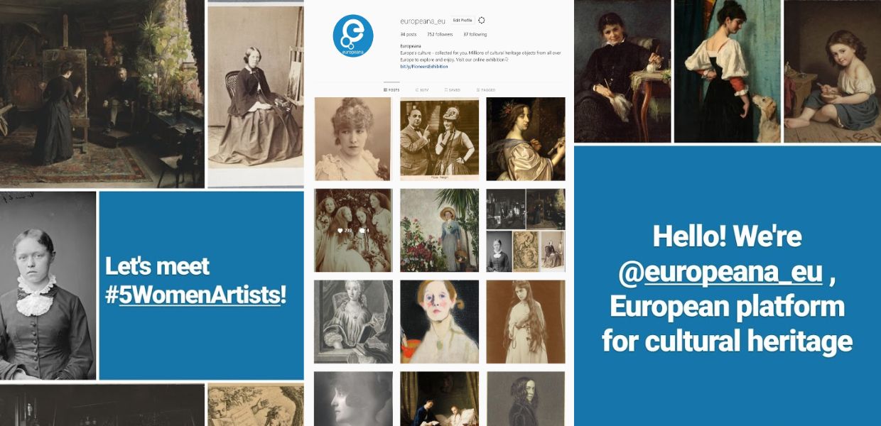 Screenshots of Europeana on Instagram